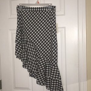 Asymmetrical Gingham Skirt